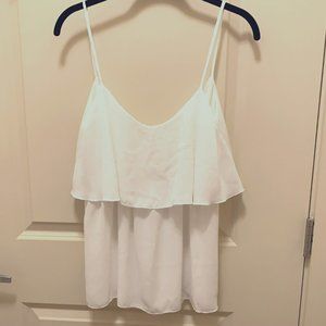 Newbury Kustom White Double Layered Ruffle Cami Size Small